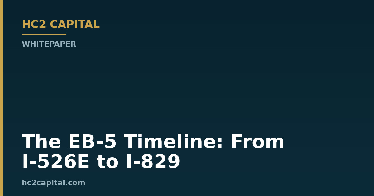 EB-5 Regional Centers and Form I-829: From Investment to Removing Conditions