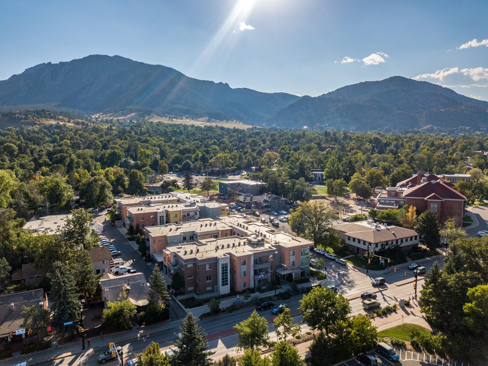 Saga Boulder with the Flatirons behind it.